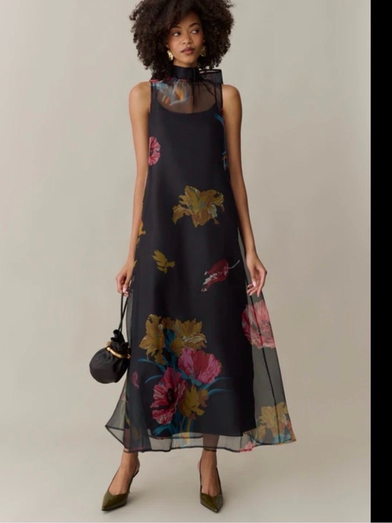 Caara Dresses & Skirts - NWT CAARA Melody Tulip Garden Floral Organza Ted Baker Factory Maxi Dress Large